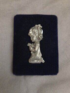 Pewter Kneeling Girl Figurine